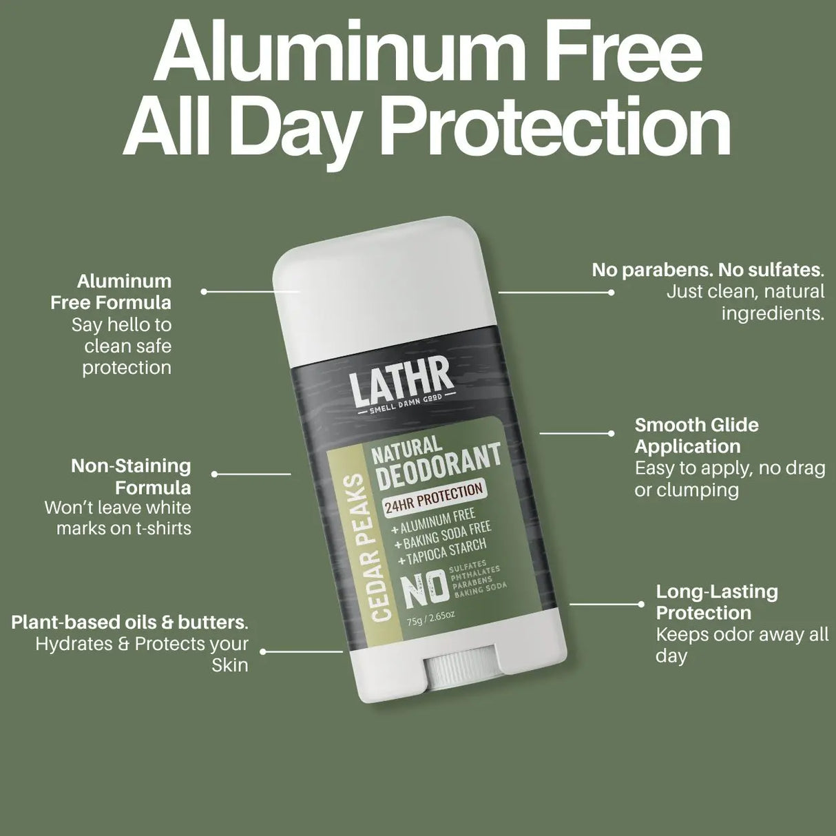 Natural Deodorant Cedar Peaks LATHR Made In Canada