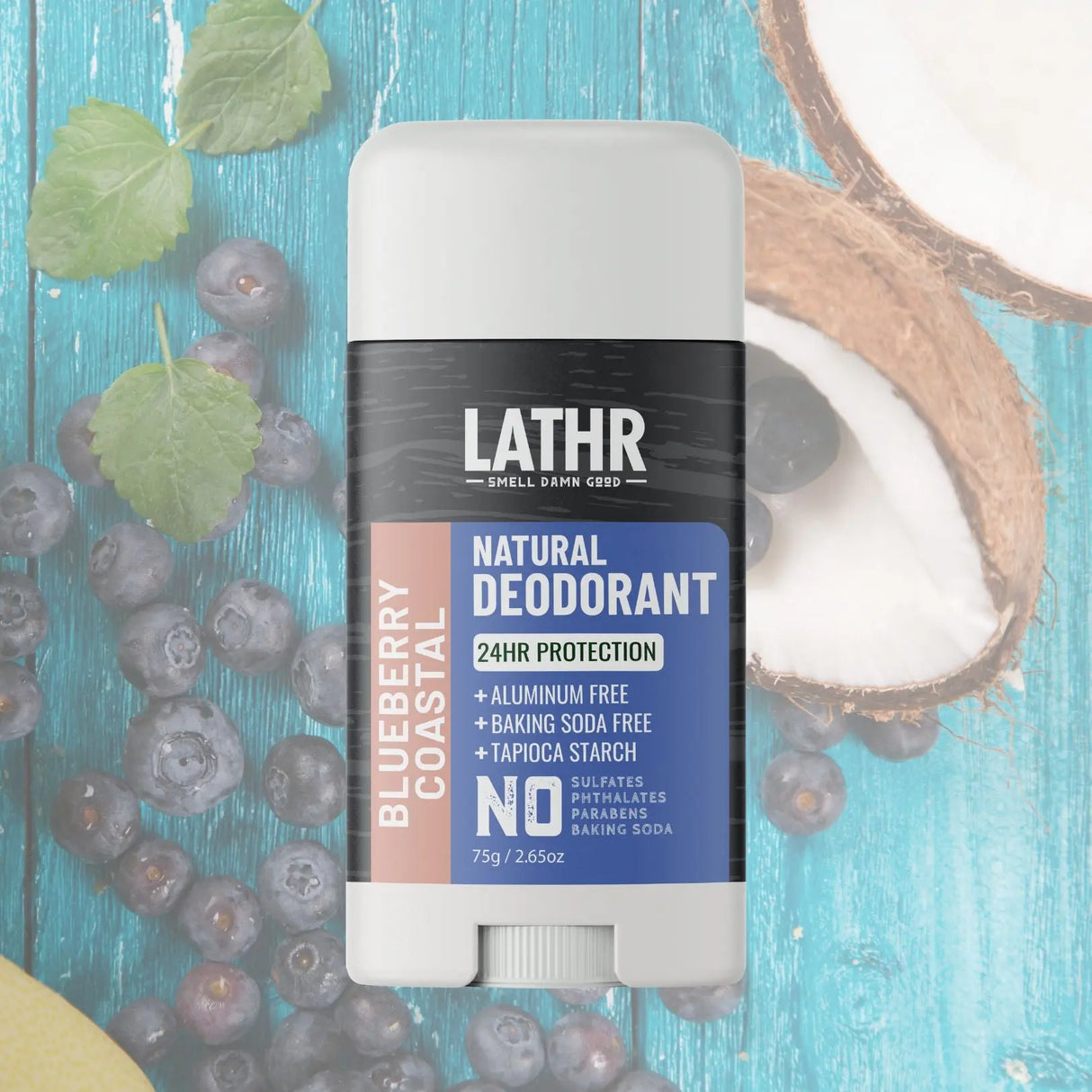 Natural Deodorant Blueberry Coastal LATHR Made In Canada