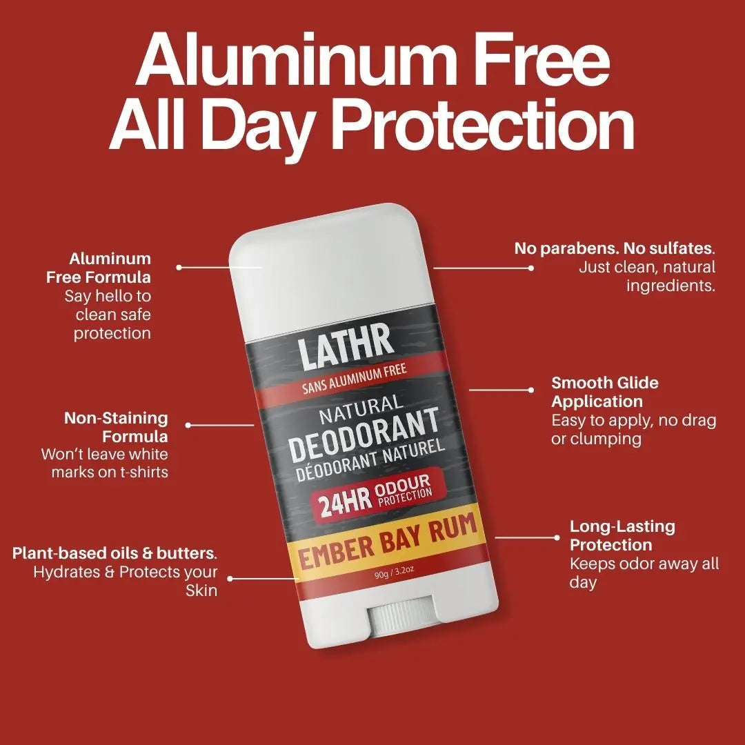 Natural Deodorant Ember Bay Rum LATHR Made In Canada