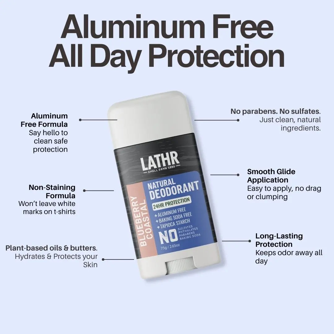 Natural Deodorant Blueberry Coastal LATHR Made In Canada