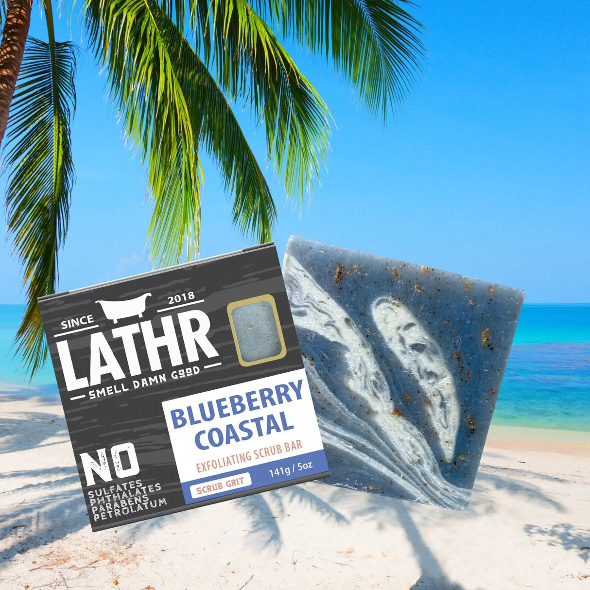 Blueberry Coastal Soap Bar LATHR Made In Canada