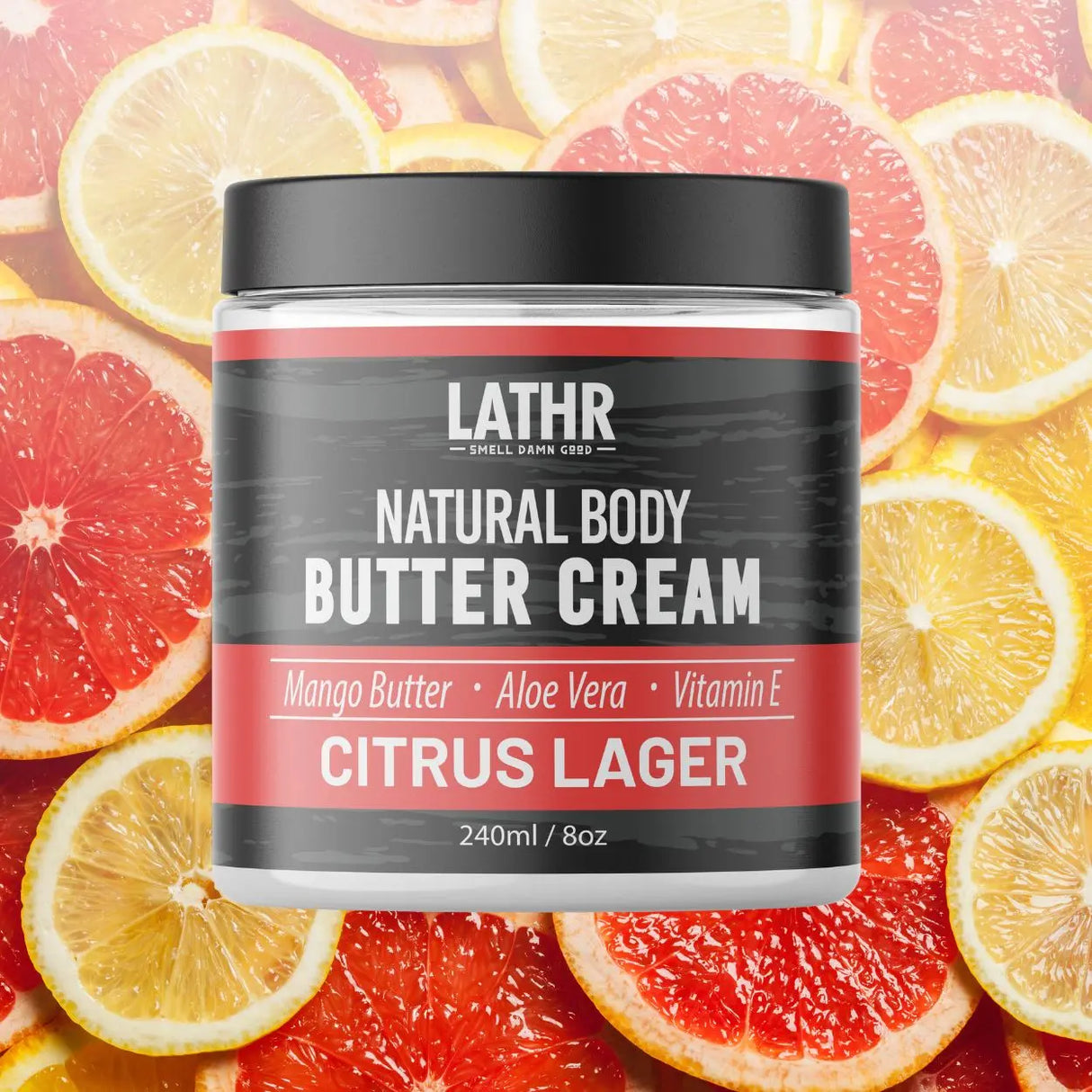 Body Butter Cream Citrus Lager 8oz LATHR Made In Canada