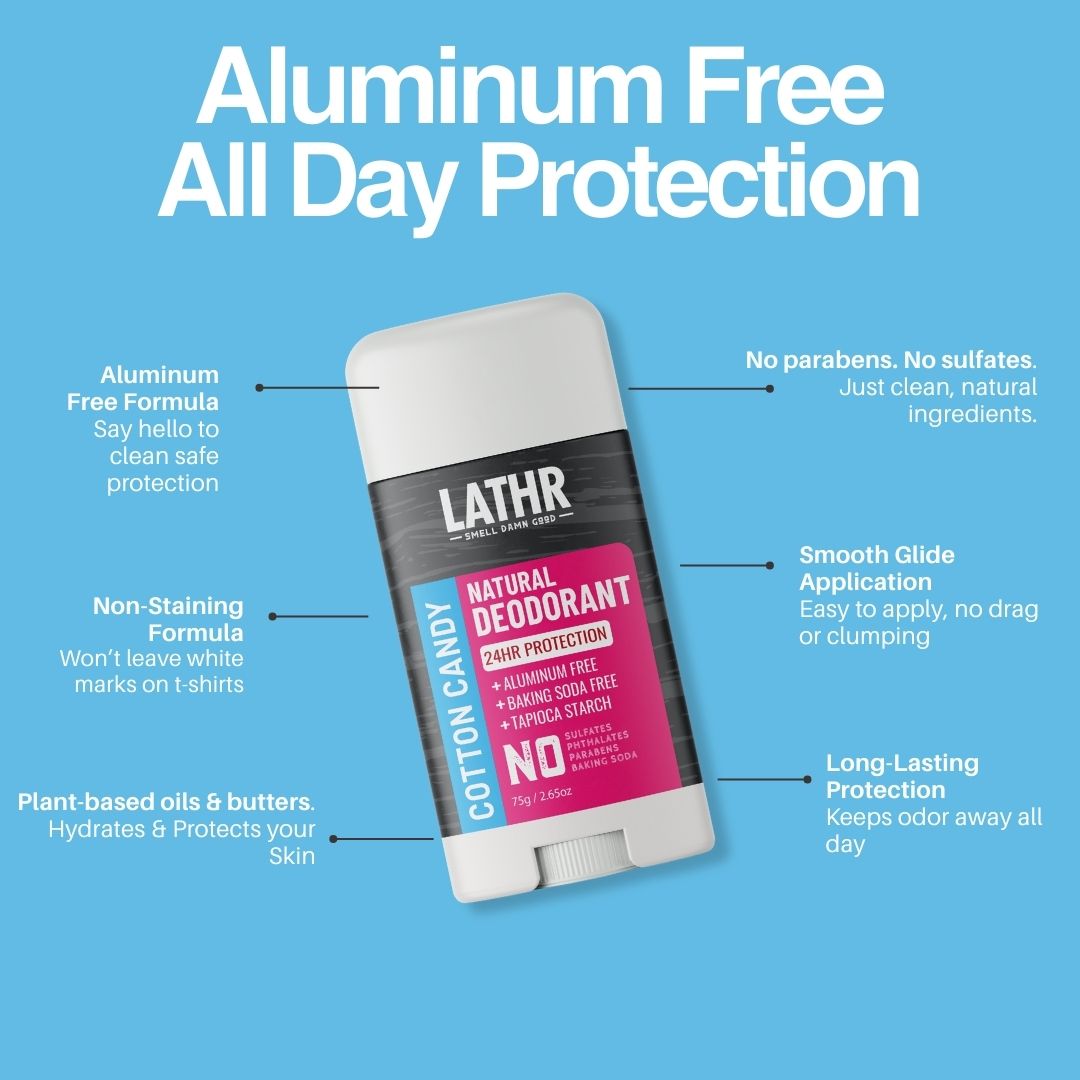 Natural Deodorant Cotton Candy LATHR Made In Canada