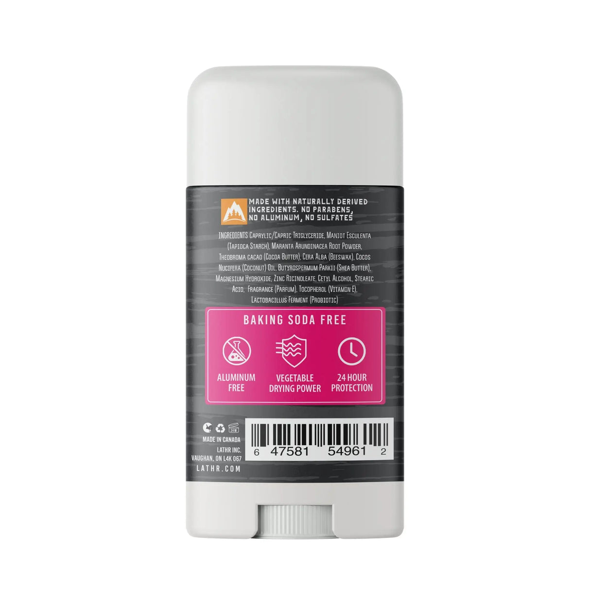 Natural Deodorant Cotton Candy LATHR Made In Canada