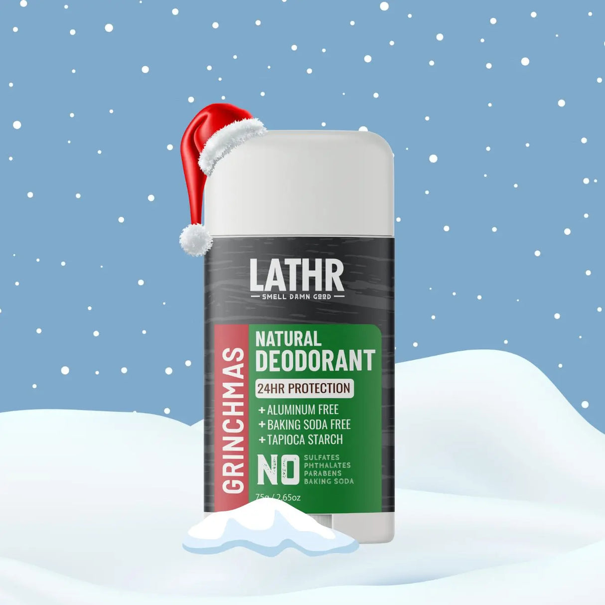 Natural Deodorant Grinchmas LATHR Made In Canada