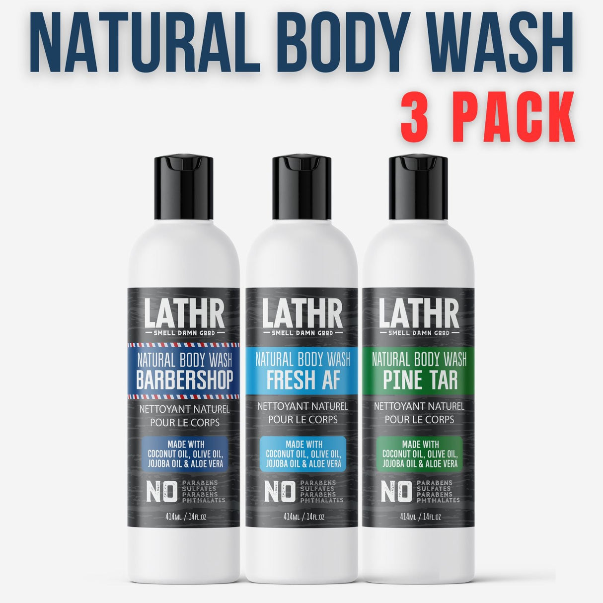 Body Wash 3 Pack LATHR Made In Canada