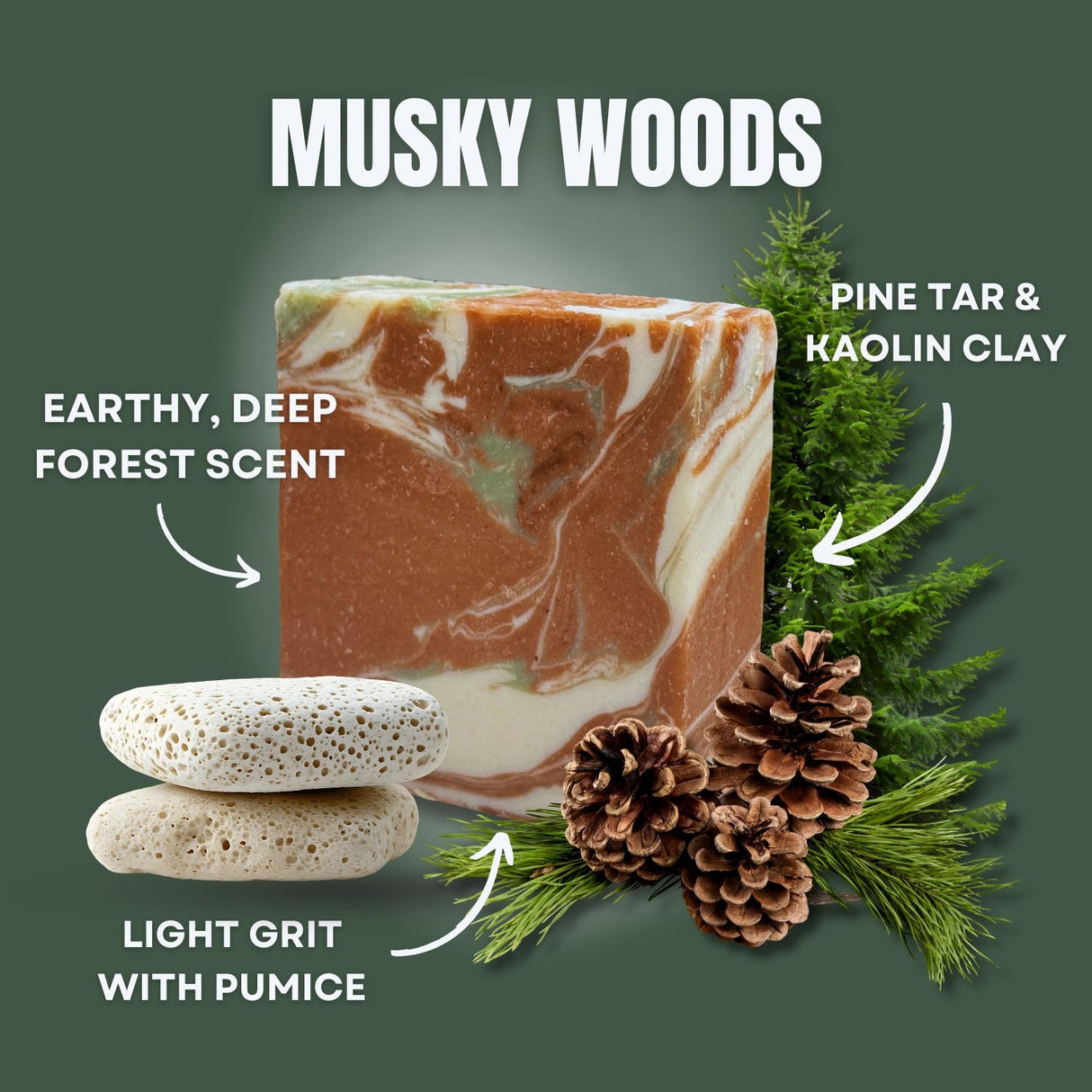 Musky Woods Soap Bar LATHR Made In Canada