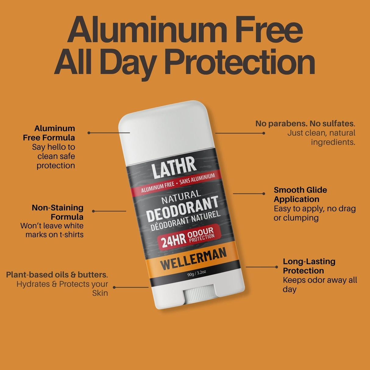 Natural Deodorant Wellerman LATHR Made In Canada