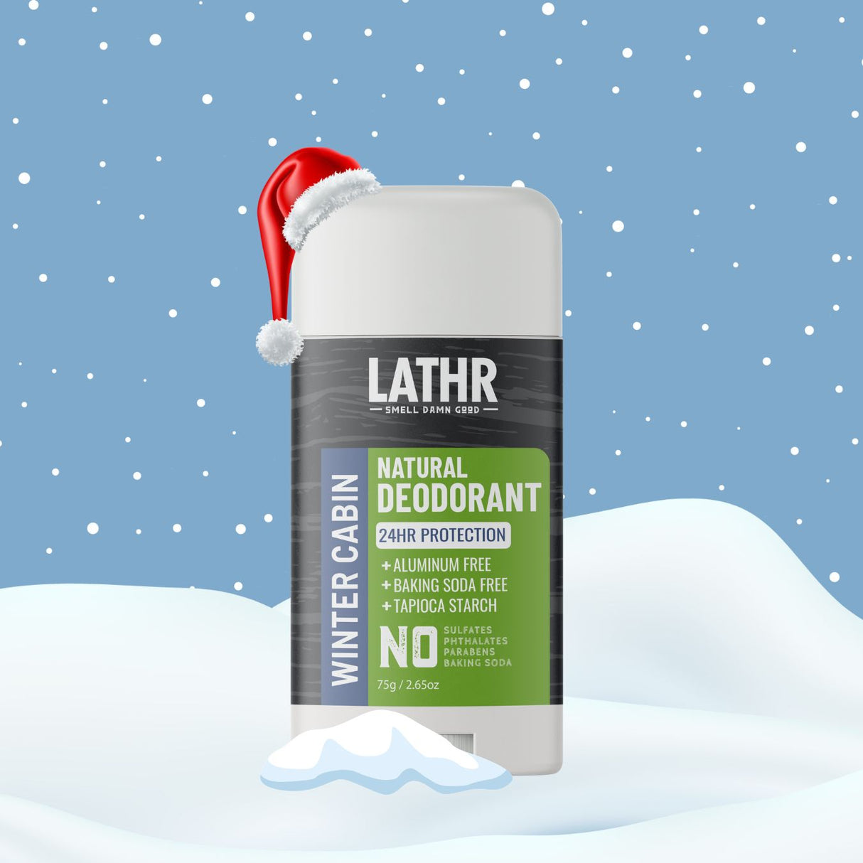 Natural Deodorant Winter Cabin LATHR Made In Canada