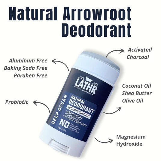 mens natural arrowroot charcoal deodorant