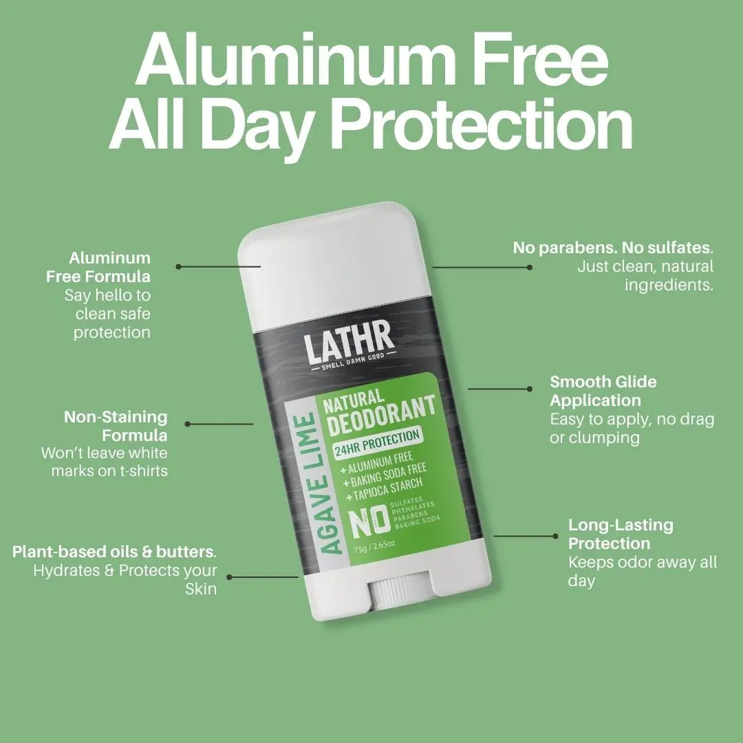 Natural Deodorant Agave Lime LATHR Made In Canada