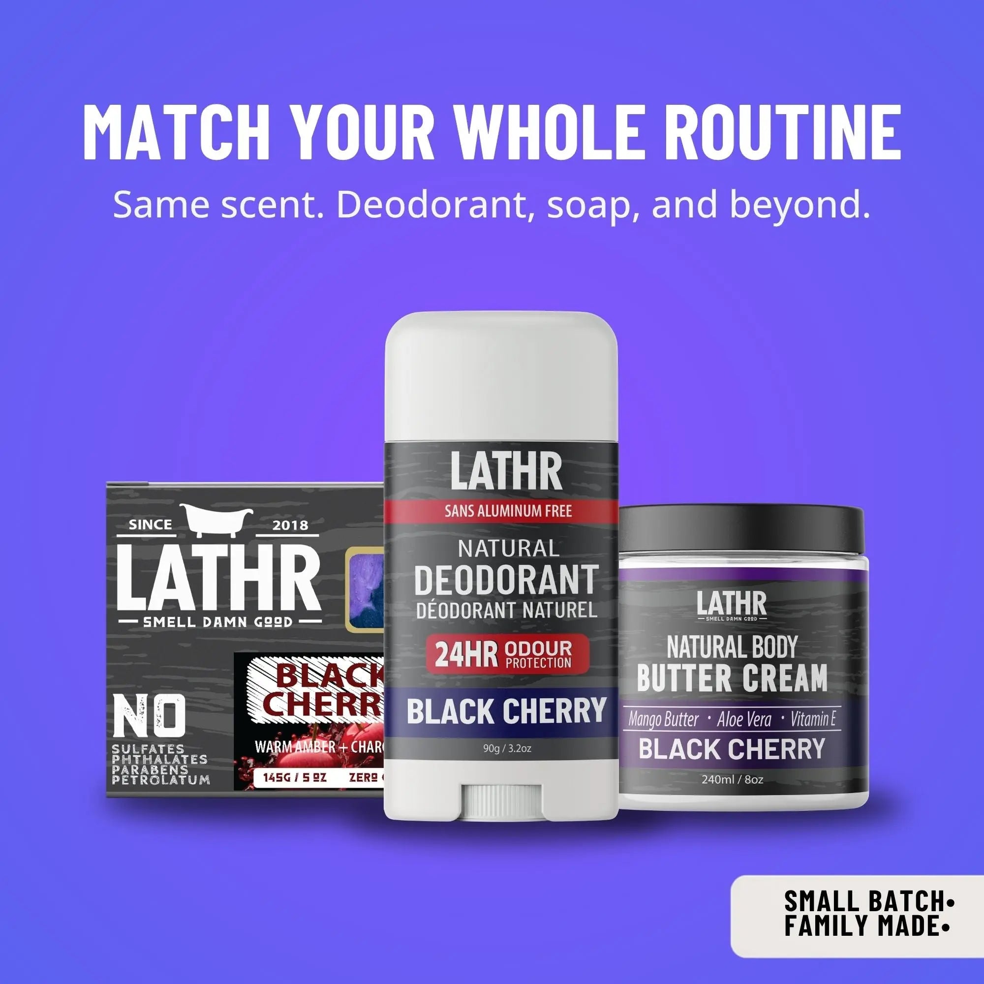 Natural Deodorant Black Cherry LATHR Made In Canada