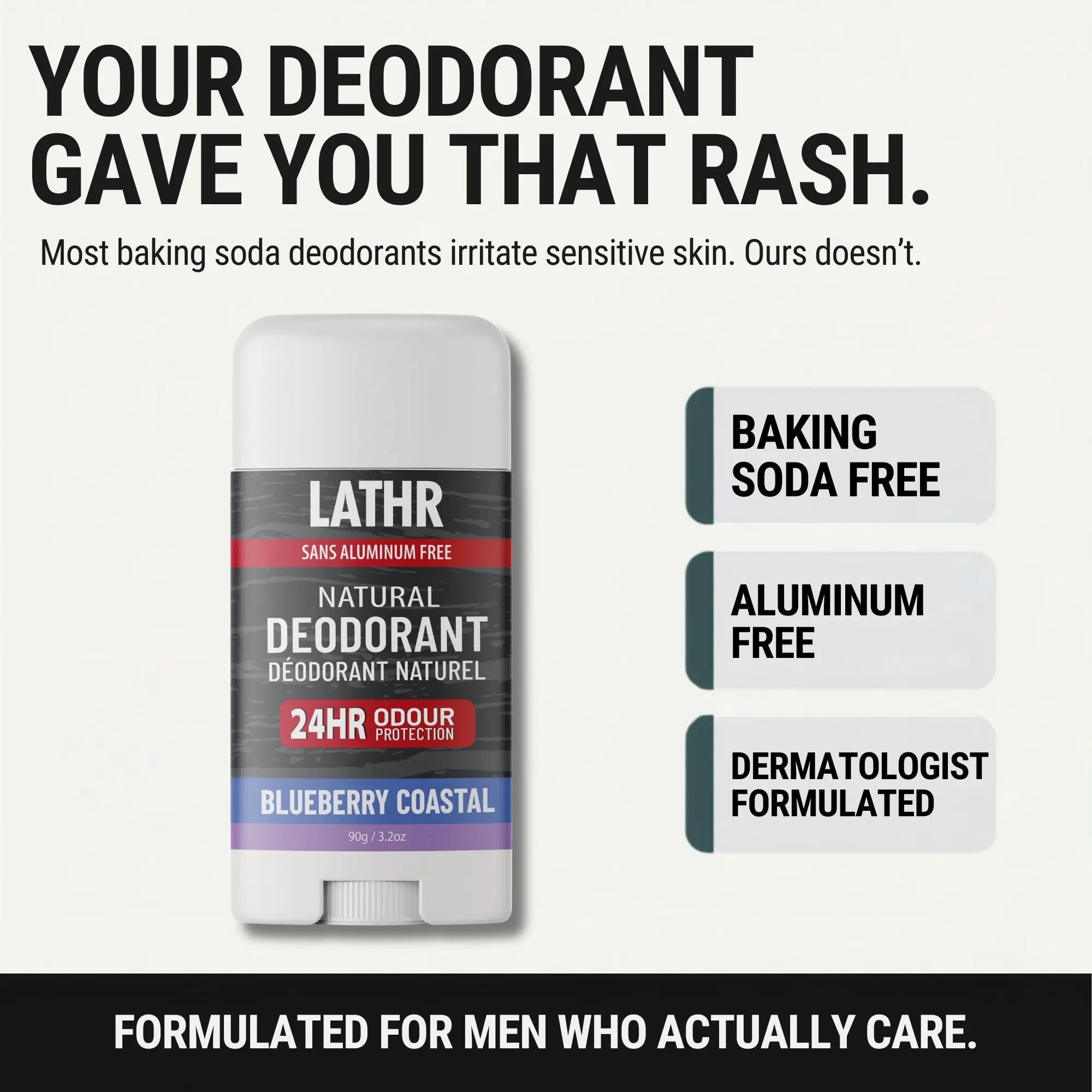Natural Deodorant Blueberry Coastal LATHR Made In Canada