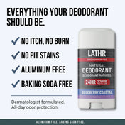 Natural Deodorant Blueberry Coastal LATHR Made In Canada