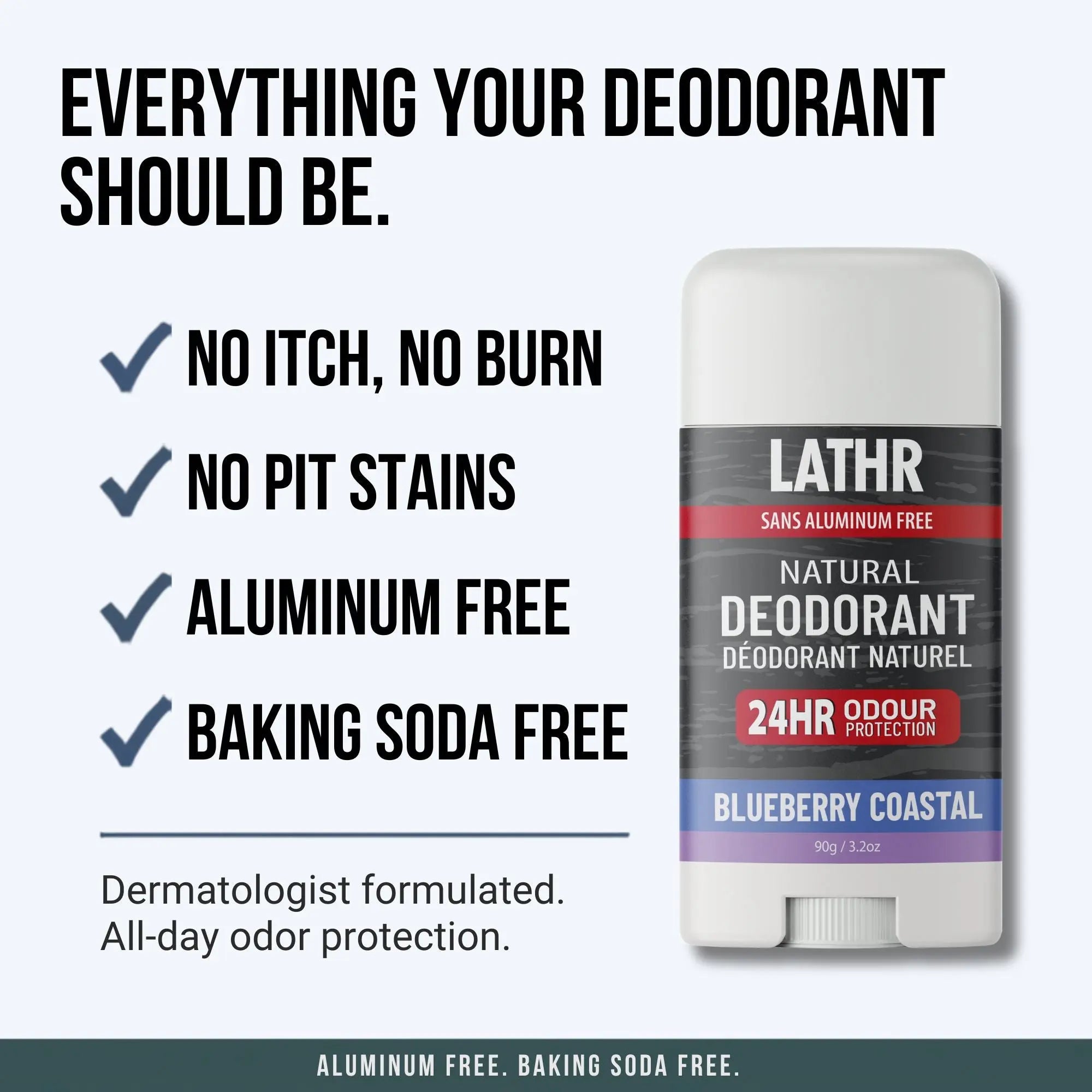 Natural Deodorant Blueberry Coastal LATHR Made In Canada