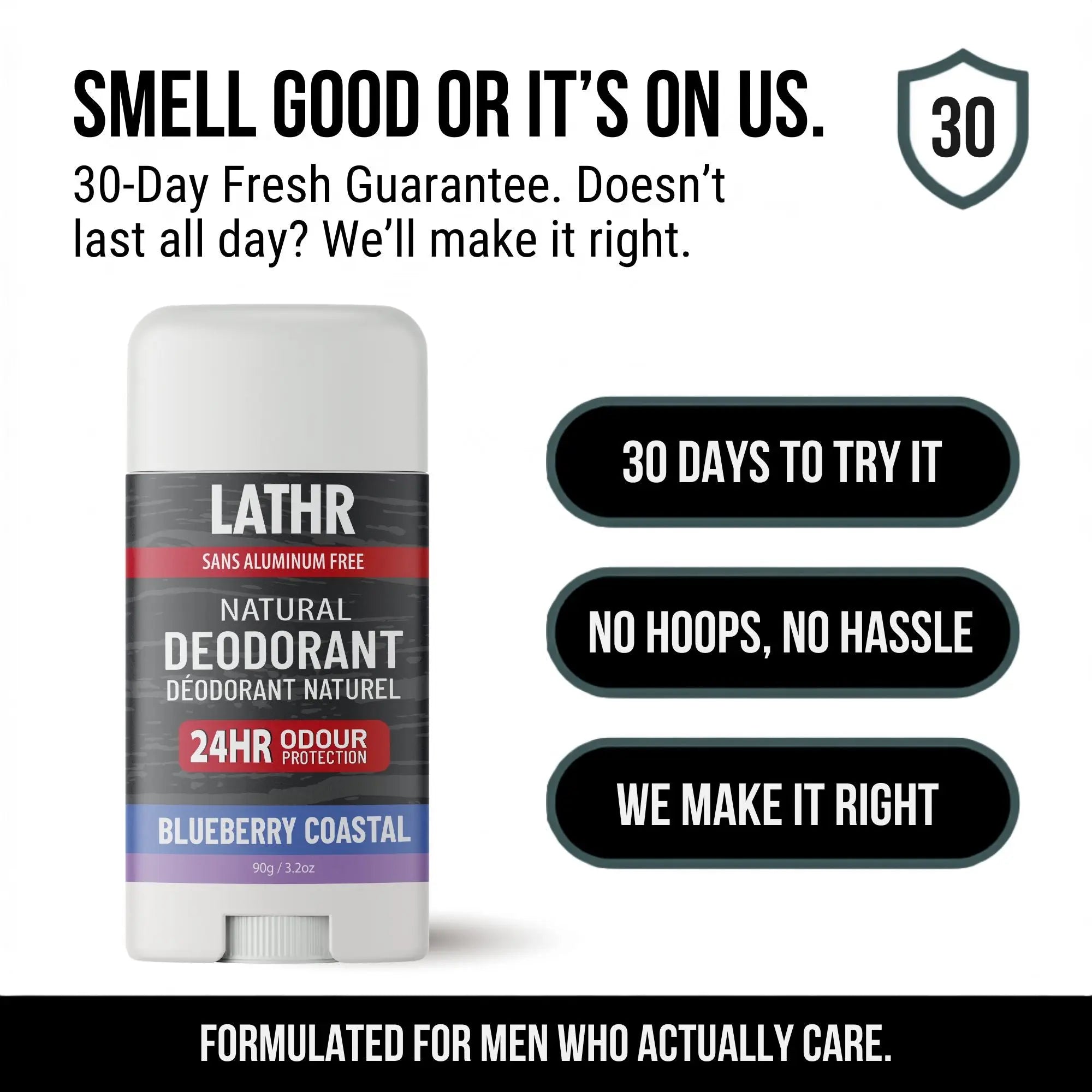 Natural Deodorant Blueberry Coastal LATHR Made In Canada