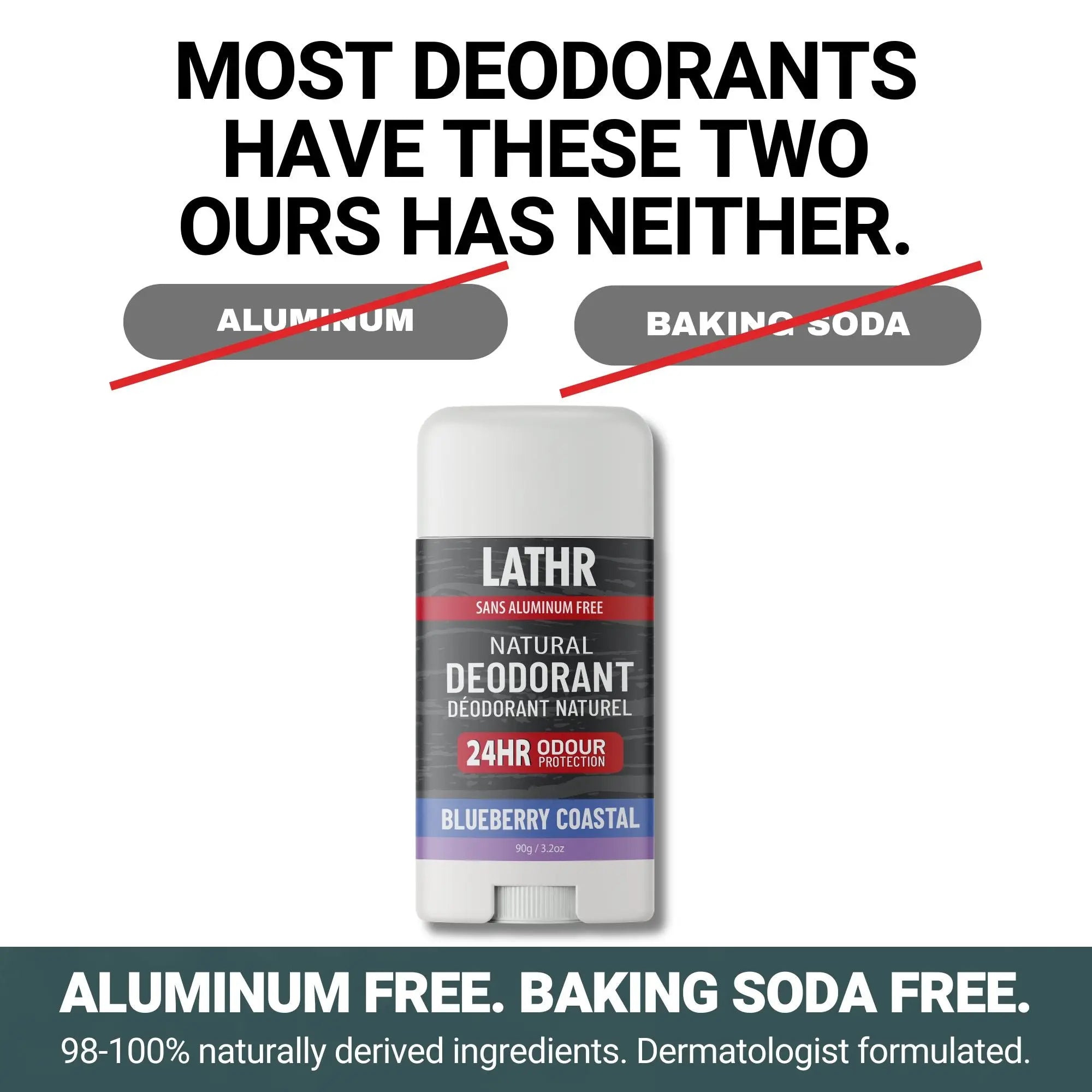 Natural Deodorant Blueberry Coastal LATHR Made In Canada