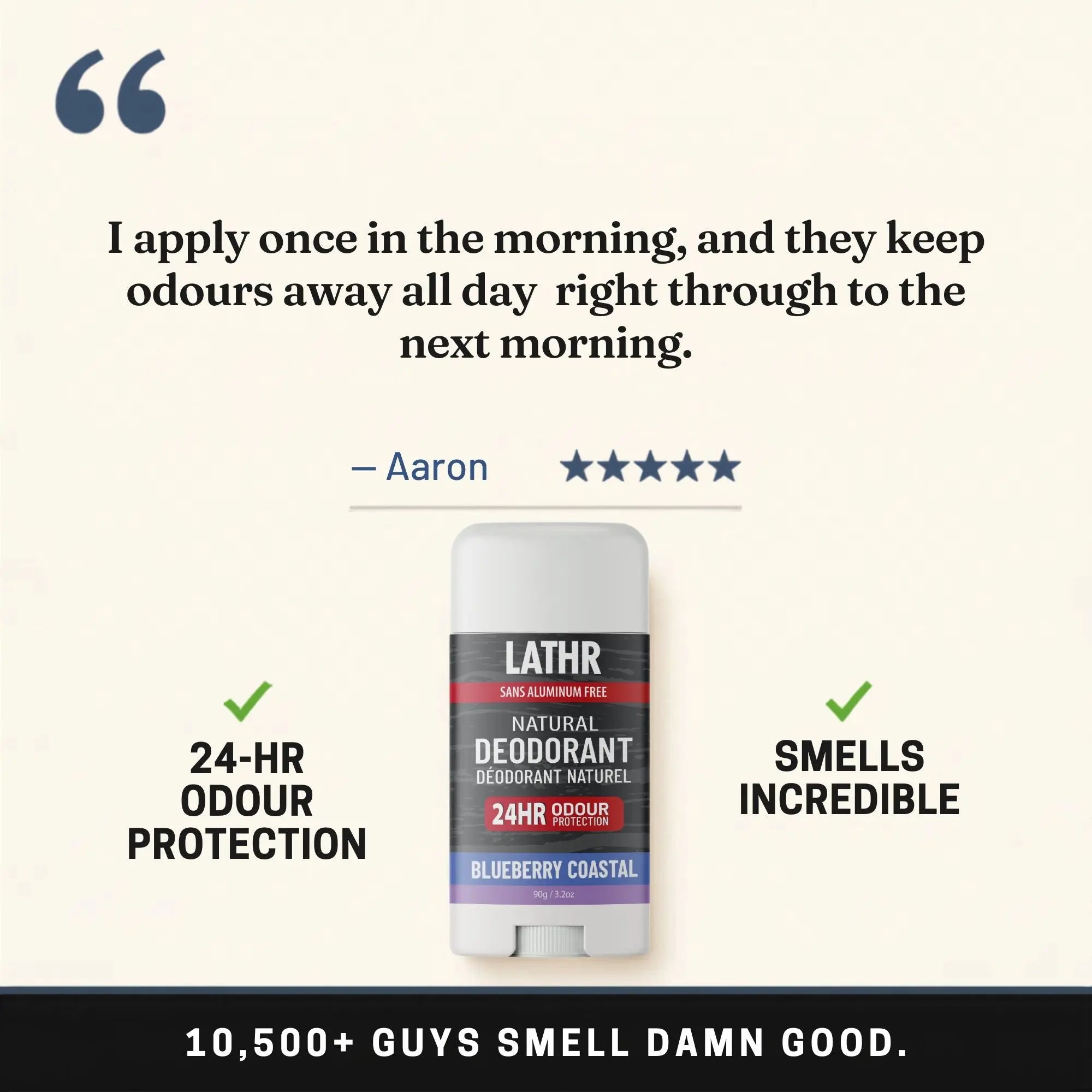 Natural Deodorant Blueberry Coastal LATHR Made In Canada