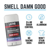 Natural Deodorant Blueberry Coastal LATHR Made In Canada