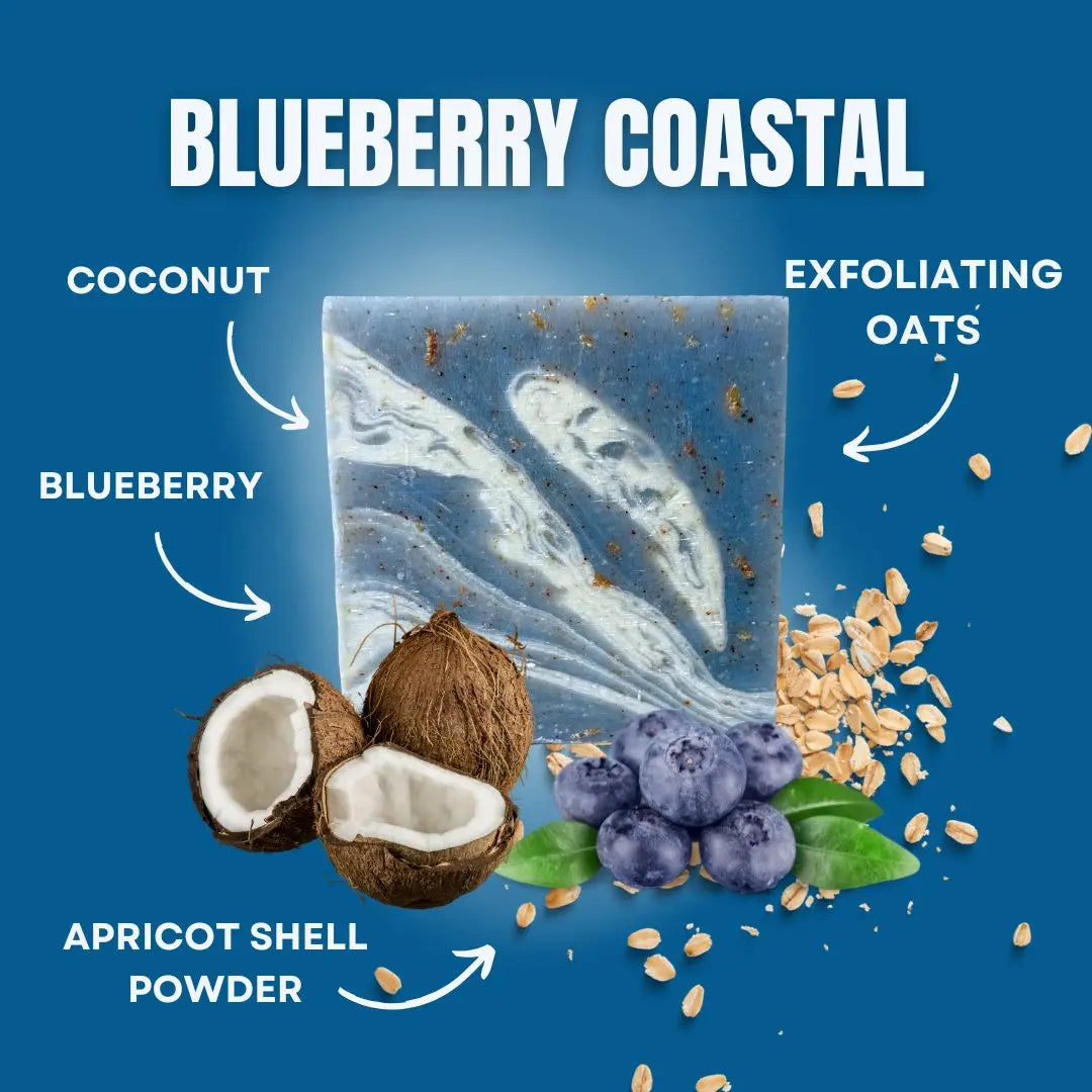 Blueberry Coastal Natural Soap Bar LATHR Made In Canada