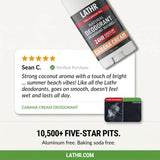 Natural Deodorant Cabana Cream LATHR Made In Canada