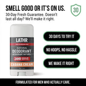 Natural Deodorant Cabana Cream LATHR Made In Canada