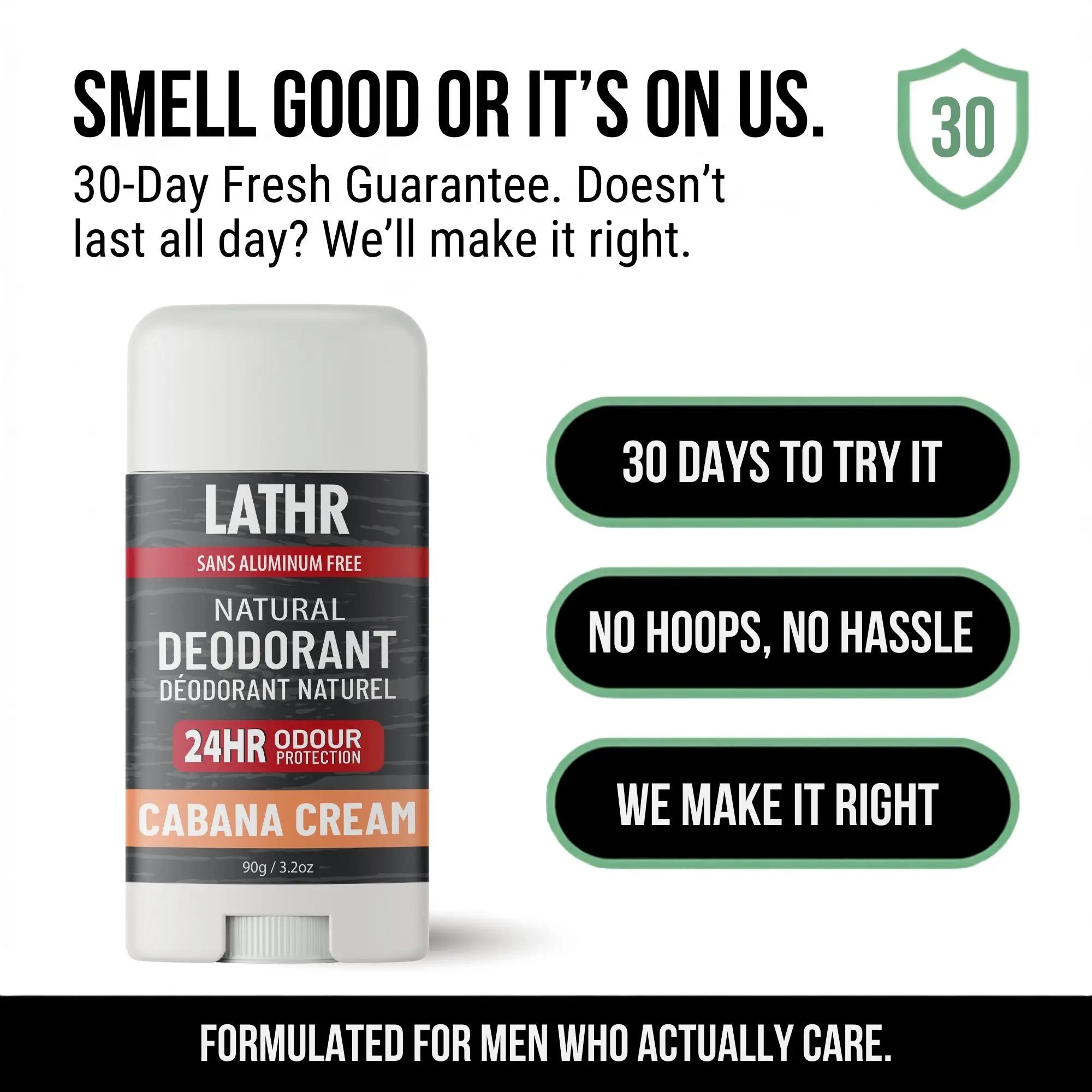 Natural Deodorant Cabana Cream LATHR Made In Canada
