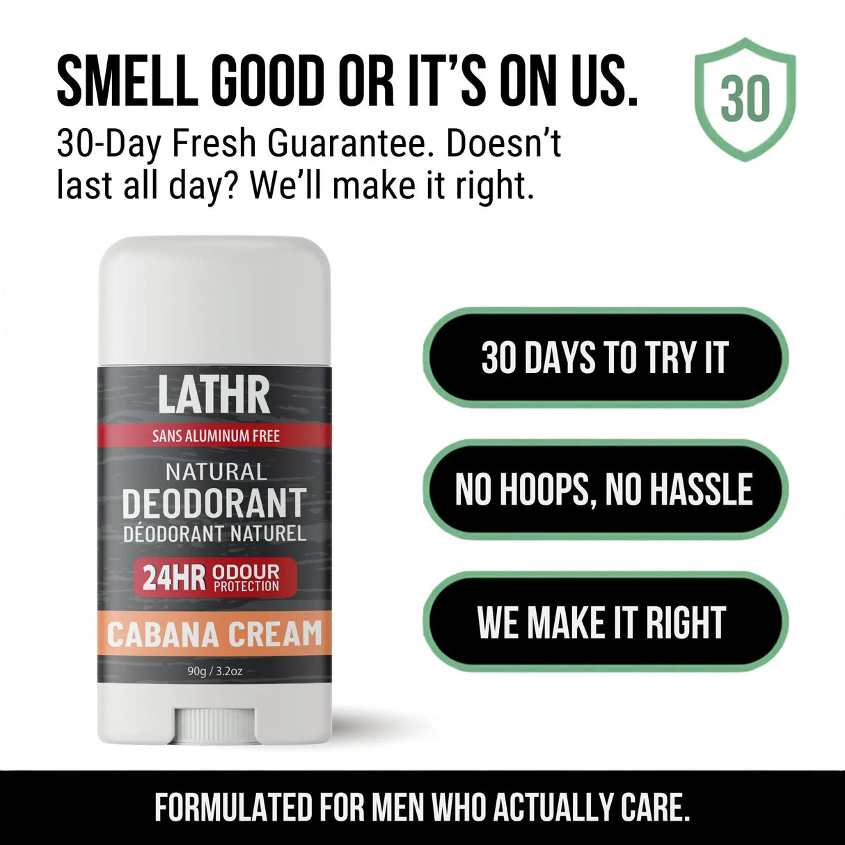 Natural Deodorant Cabana Cream LATHR Made In Canada