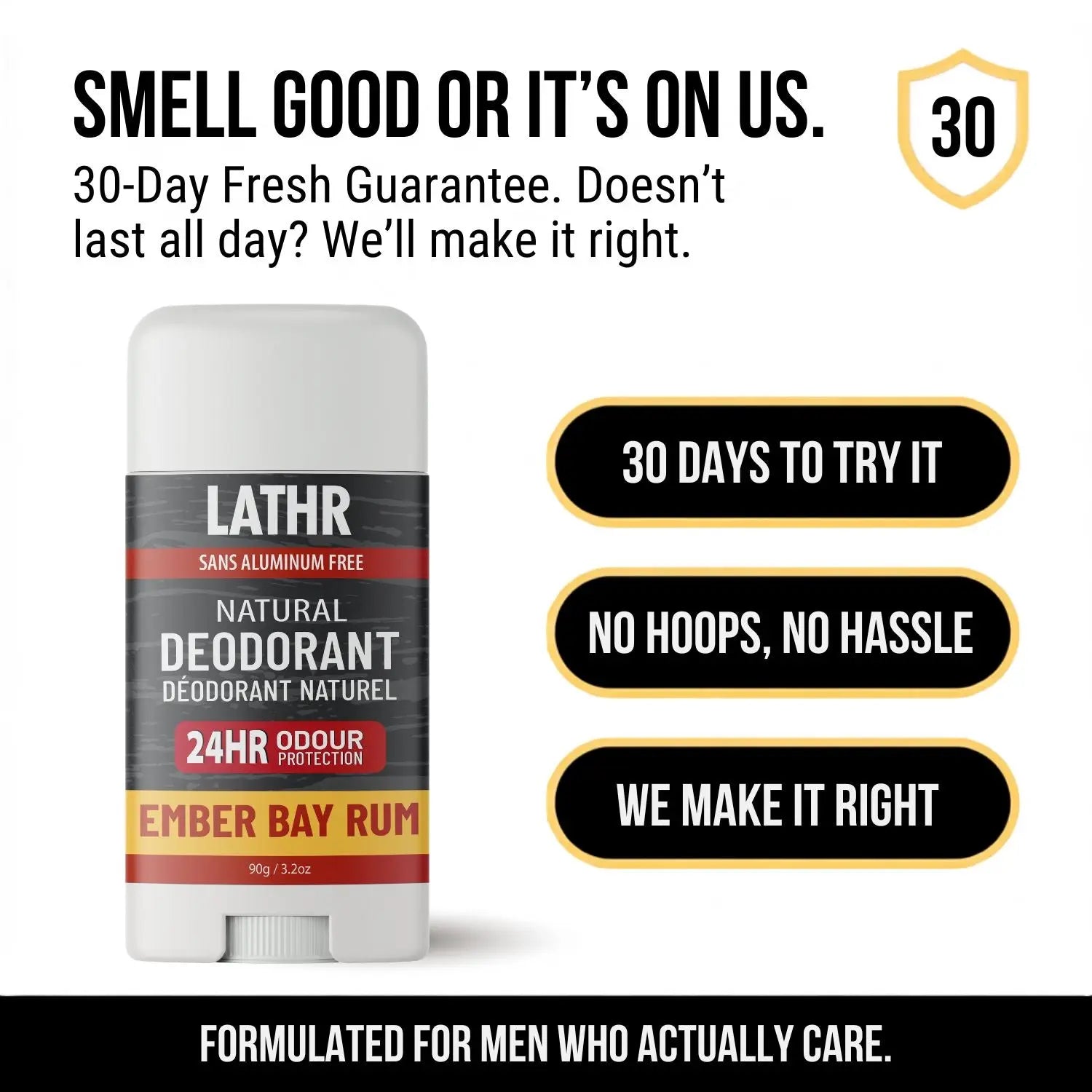 Natural Deodorant Ember Bay Rum LATHR Made In Canada