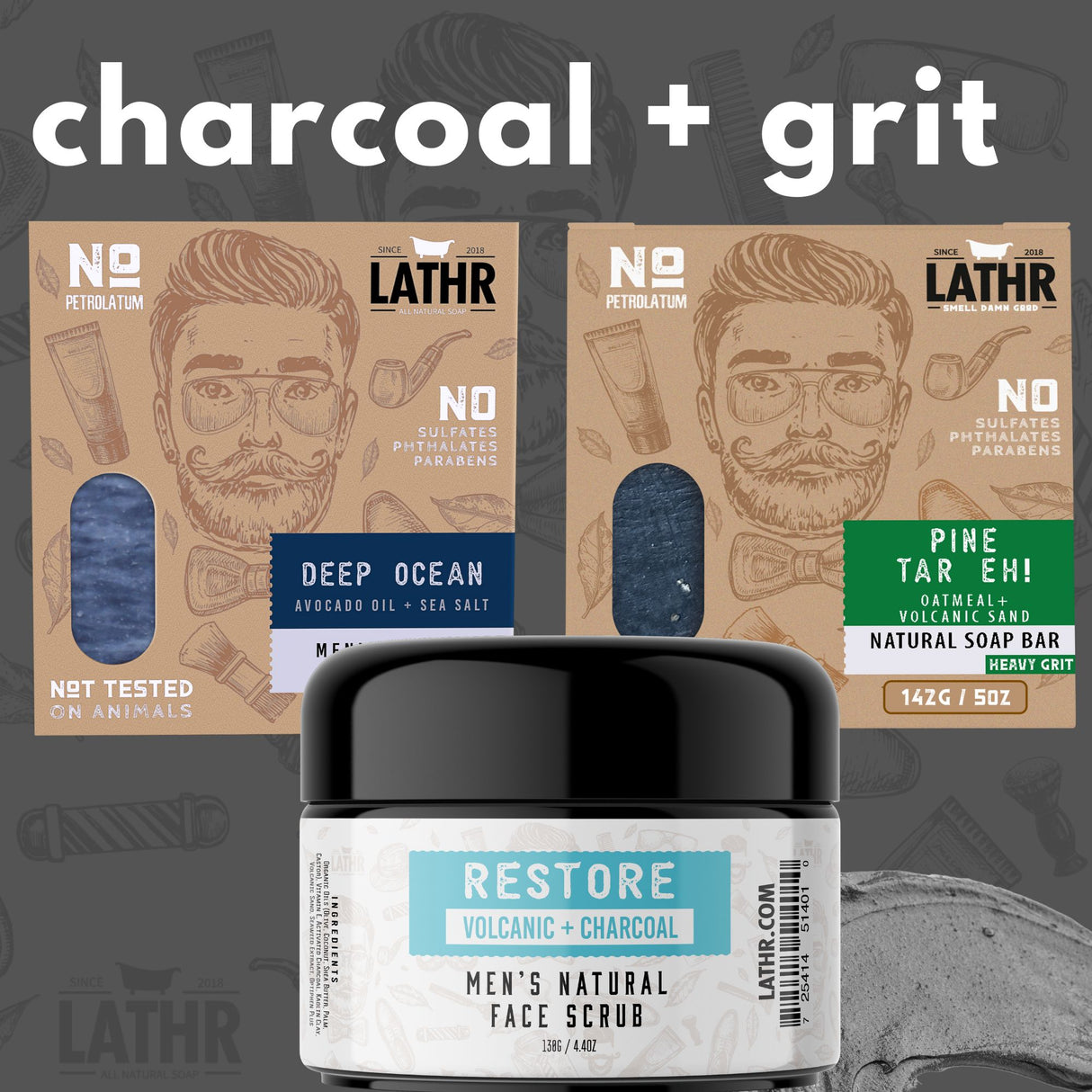 Charcoal + Grit Scrub Bundle