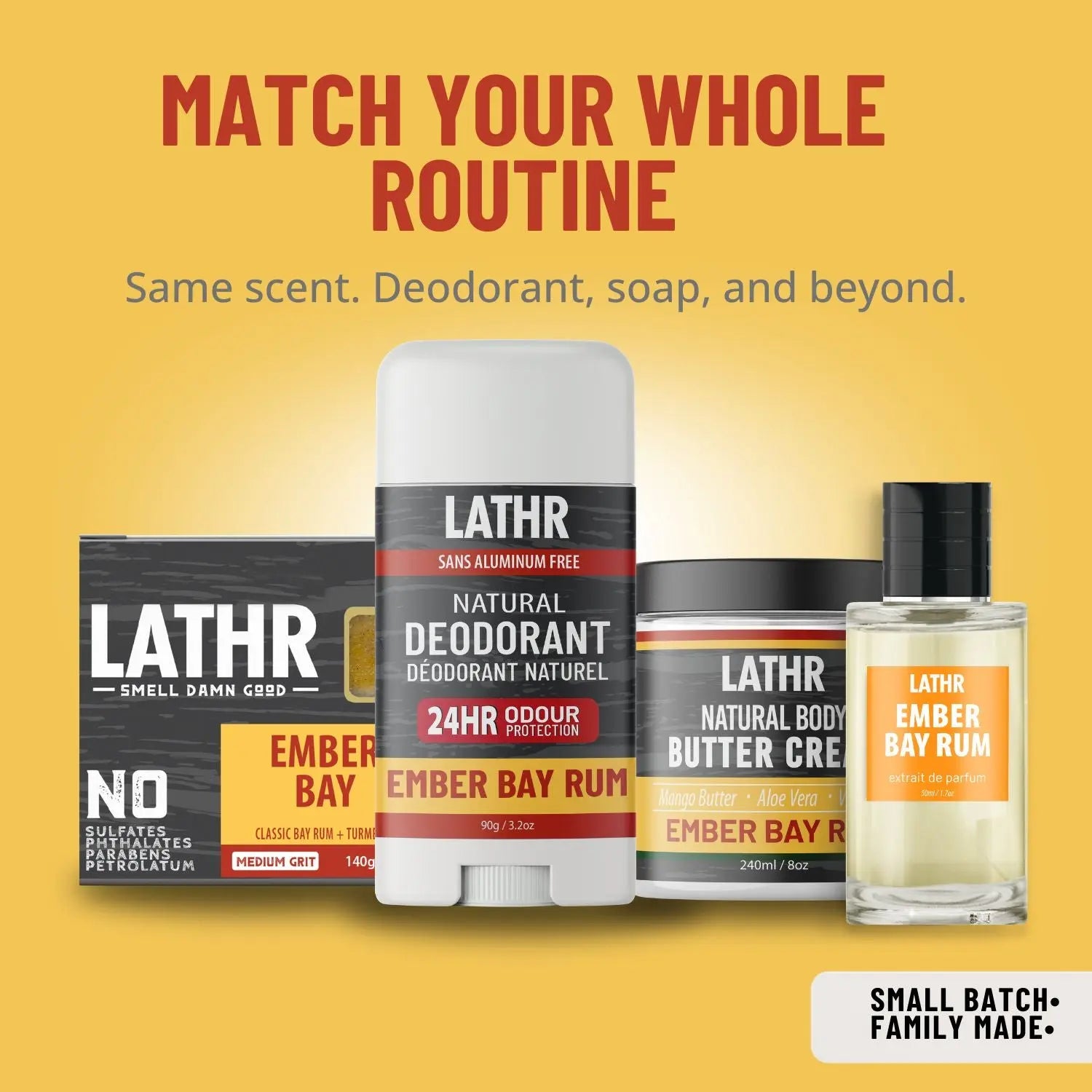 Natural Deodorant Ember Bay Rum LATHR Made In Canada