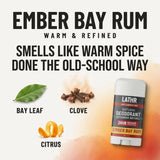Natural Deodorant Ember Bay Rum LATHR Made In Canada
