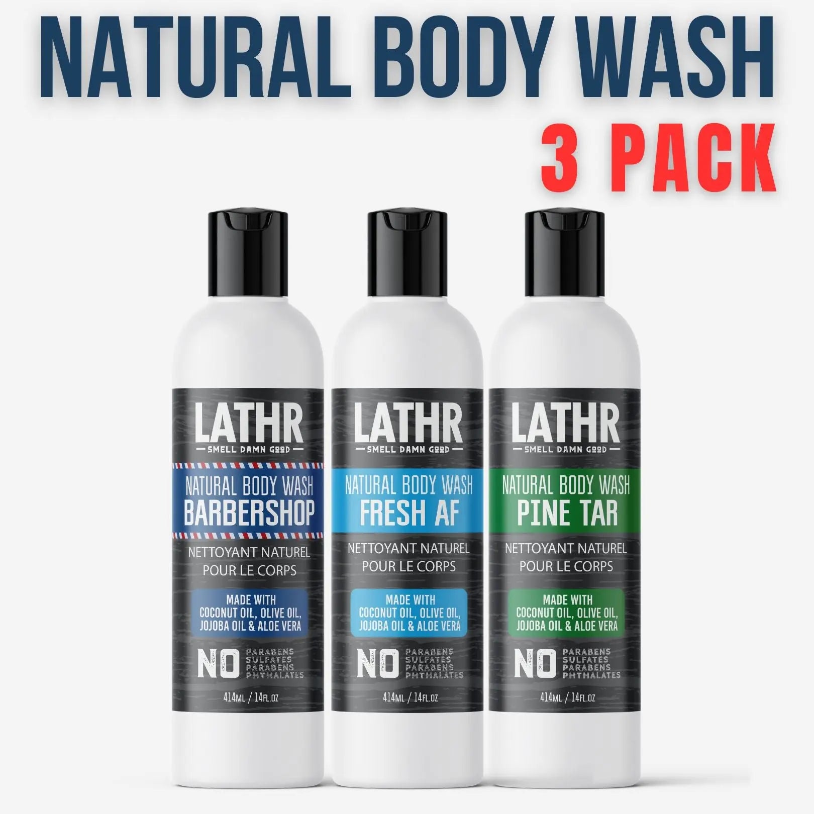 Body Wash 3 Pack LATHR Made In Canada