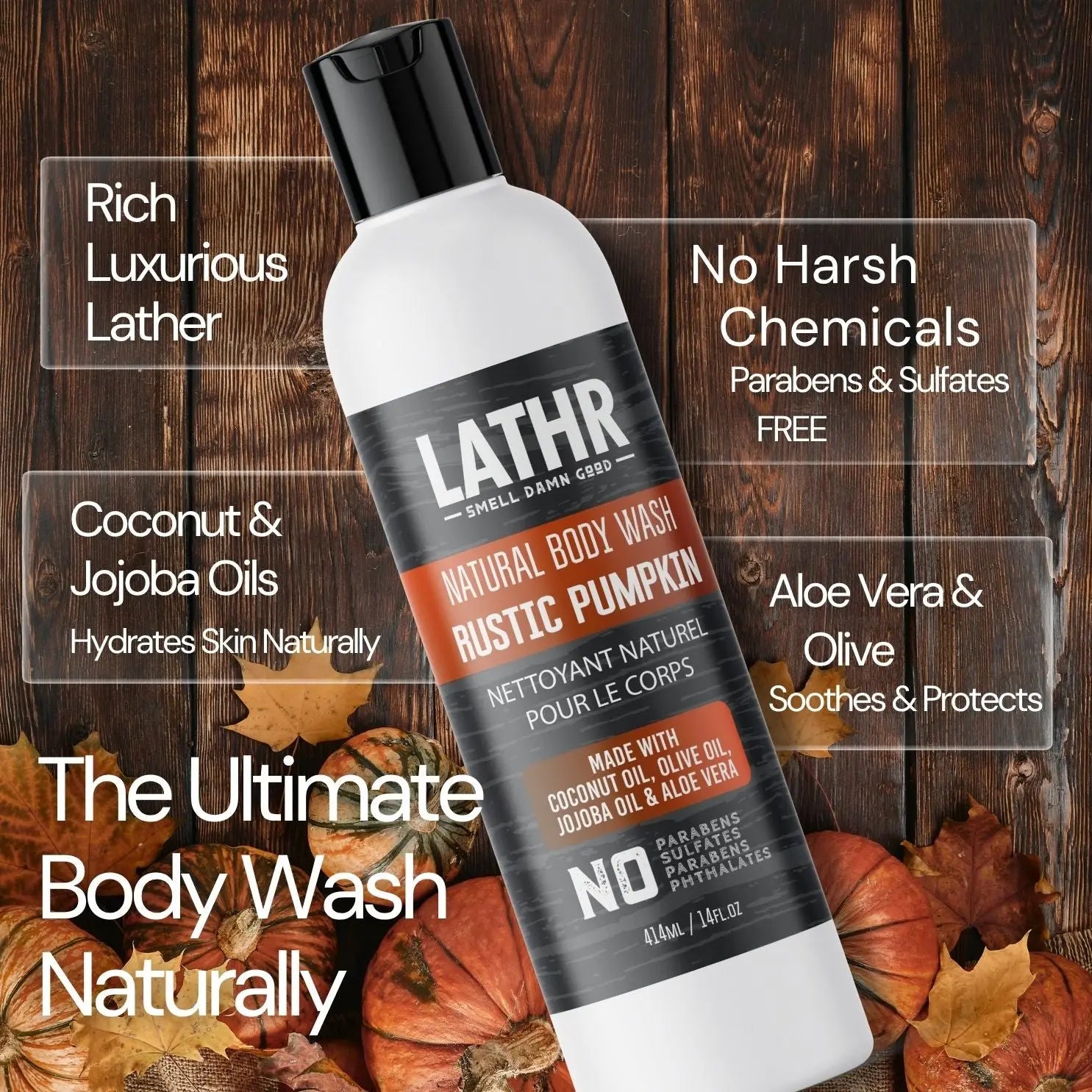 Rustic Pumpkin Body Wash LATHR Made In Canada