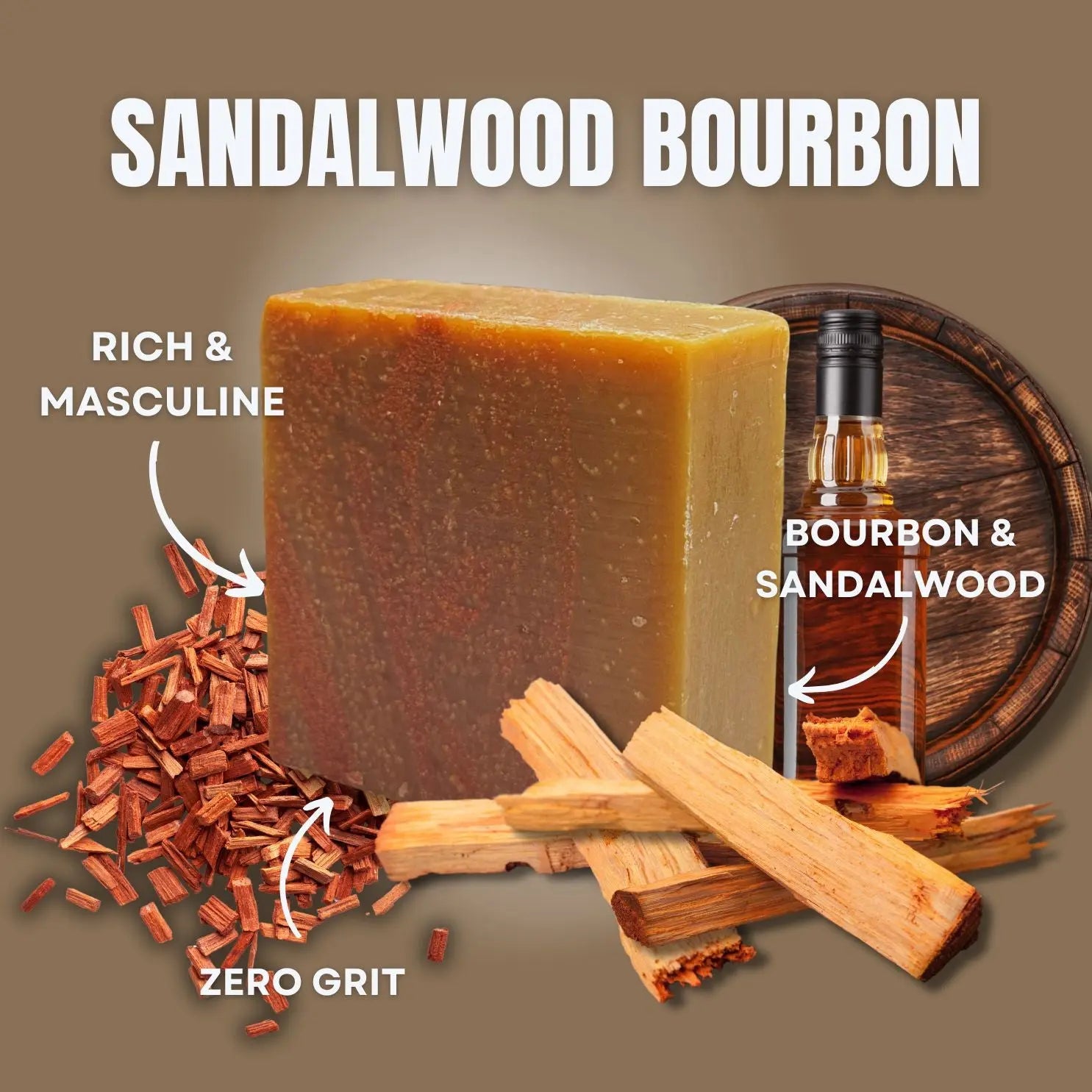 Sandalwood Bourbon Soap Bar LATHR Made In Canada