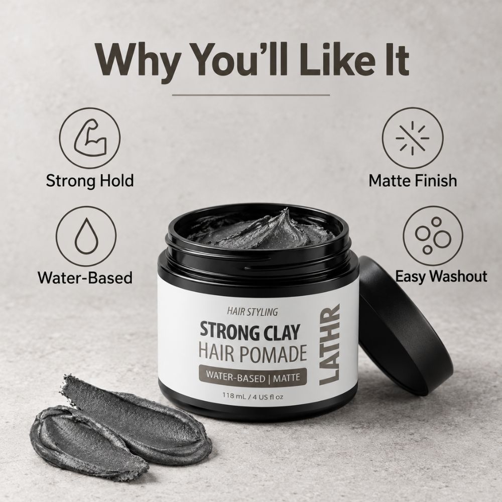 Strong Clay Hair Pomade – Matte Finish LATHR Made In Canada