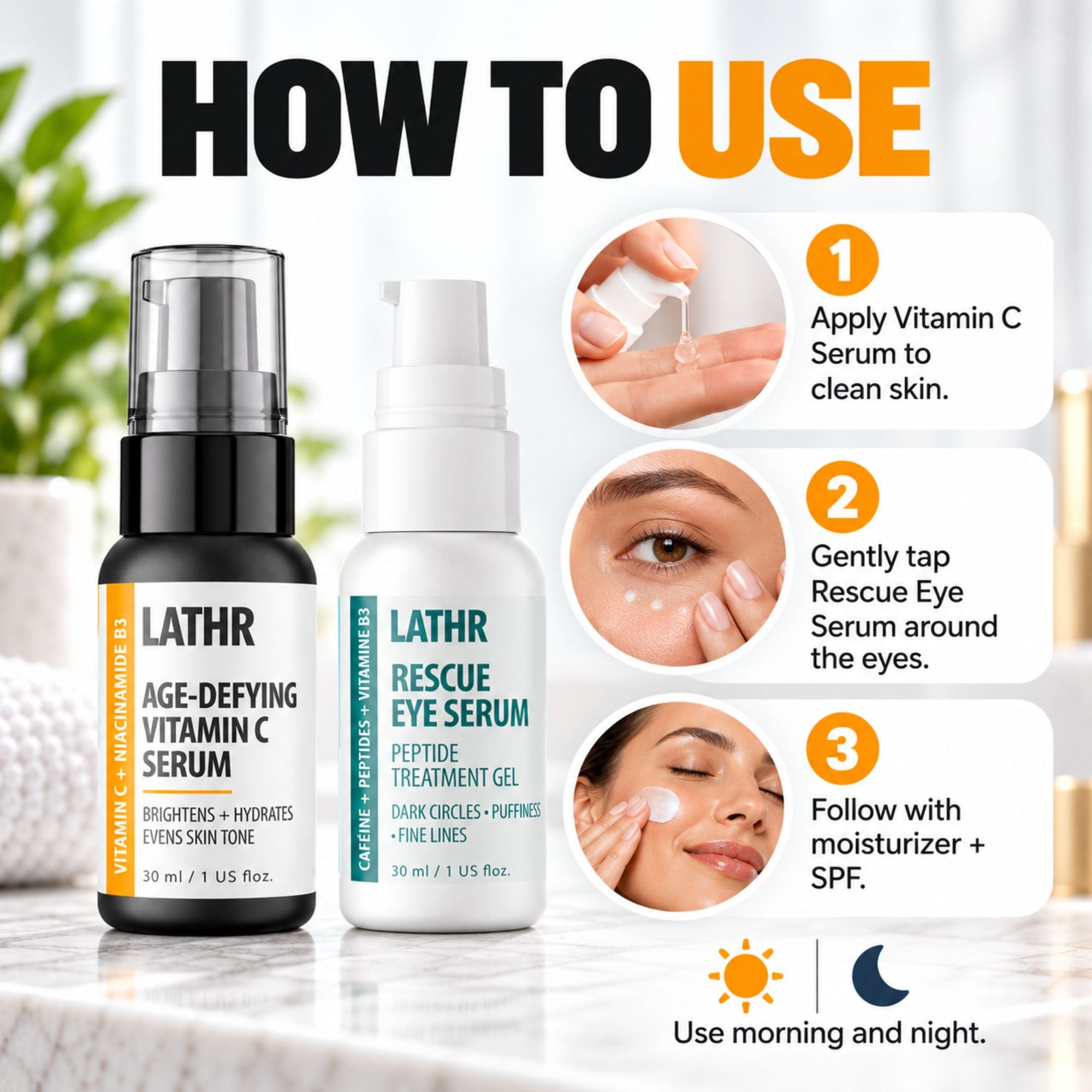 Tired Eyes Routine - Vitamin C + Eye Serum Bundle LATHR Made In Canada